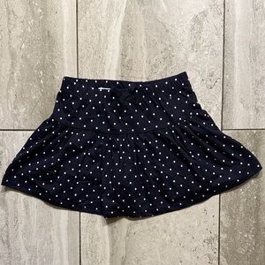 Max Studio Navy Skirt with White Polka Dots